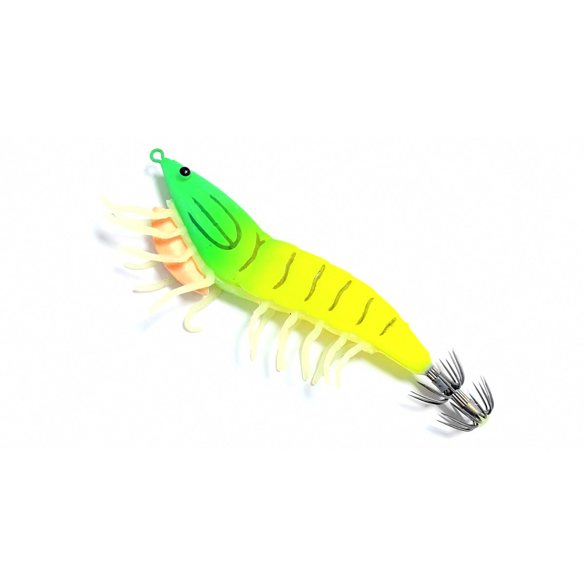 Squid Jig, 3.5 Wooden Shrimp with Glow Legs, 21 g (0.74 oz)