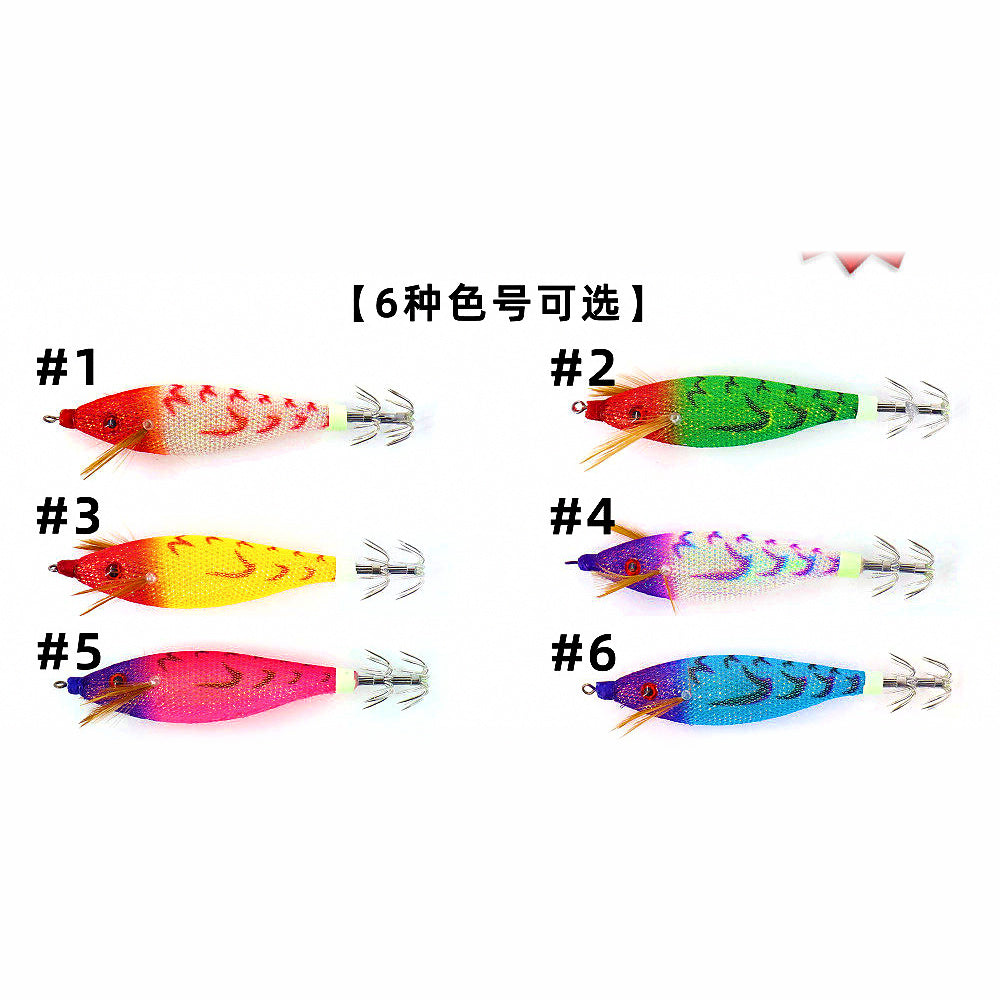 Glow Wood Shrimp Squid Jig, 9.9 cm (3.9 in), 10 g (0.35 oz)
