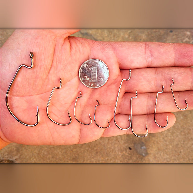Offset Worm Hooks, Wide & Narrow Gap, 20 Pack