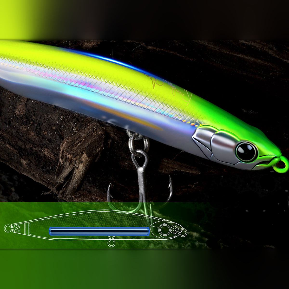 Sinking Pencil Lure, 100 mm (3.9 in), 35.1 g (1.2 oz)