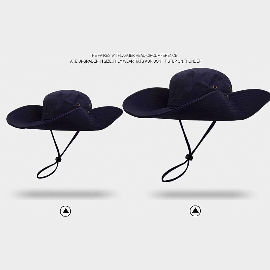 Wide Brim Quick-Dry Sun Bucket Hat, Fits 54–65 cm