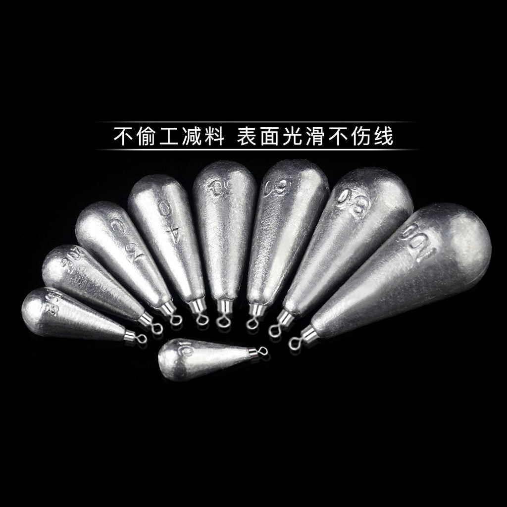 Teardrop Lead Sinker with Eyelet, 0.35–5.3 oz (10–150 g)