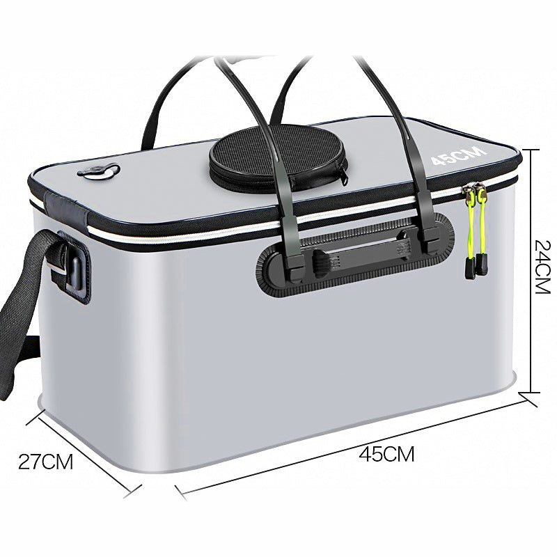 Folding EVA Fish Bucket with Skylight Lid, 30-80 cm