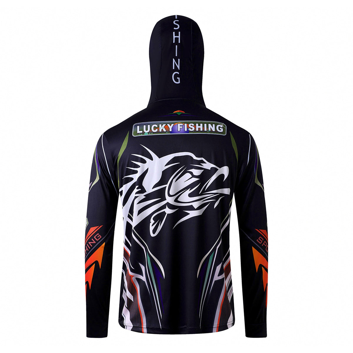 Black Sun Protection Fishing Shirt with Face Cover
