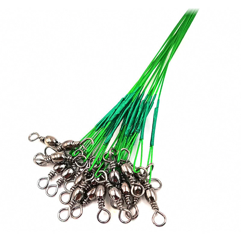 Steel Wire Leader with Swivel and Snap, 10–30 cm (3.9–11.8 in)