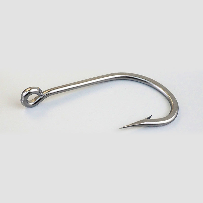 Stainless Steel Saltwater Hooks, Barbed, Sizes 5/0–20/0