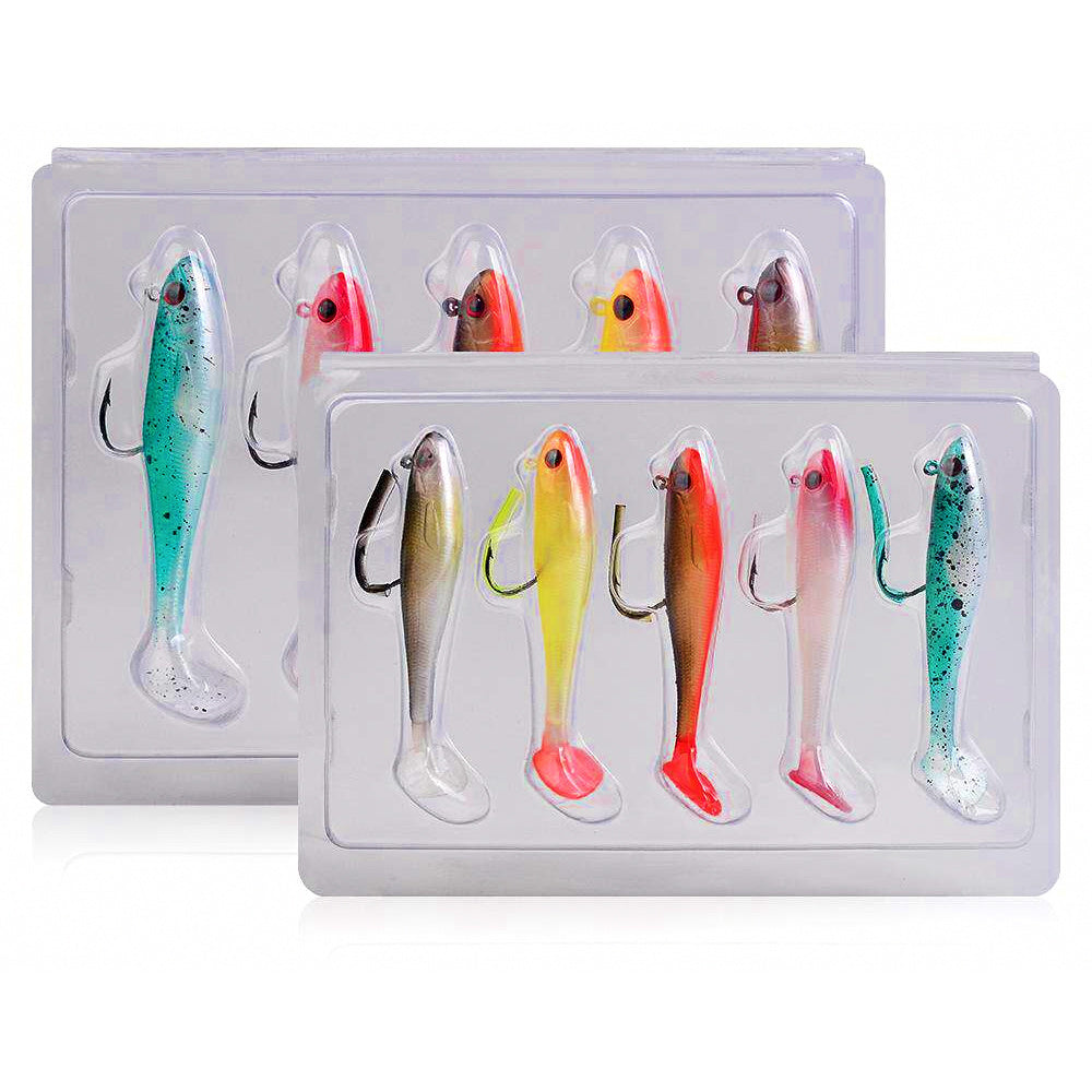 T-Tail Soft Swimbait, 5-Pack, 7–9 cm (2.8–3.5 in)