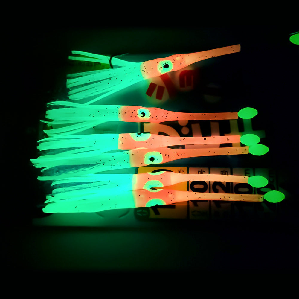 Glow Squid Jig Rig, 6-Hook Cascade, Sizes 1/0 & 4/0