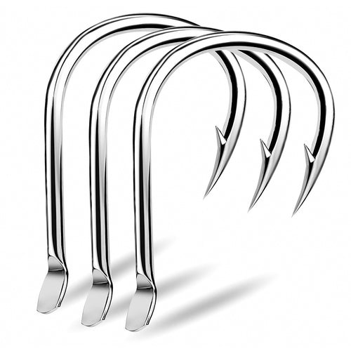 Saltwater Offshore Hooks, Barbed, Sizes 1/0–5/0, 10 Pack