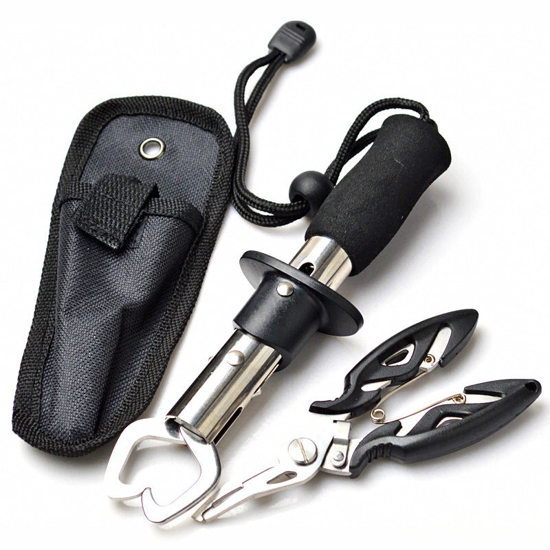 Stainless Steel Fish Gripper & Small Pliers Set with Sheath