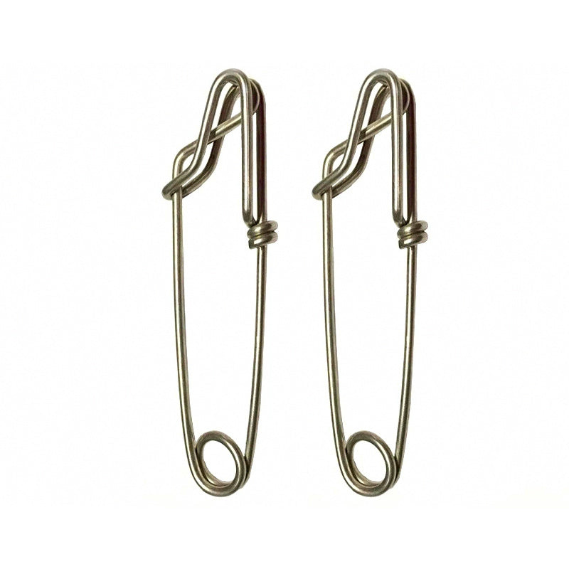 Stainless Steel Fishing Snap Safety Pins, Open & Closed Eye