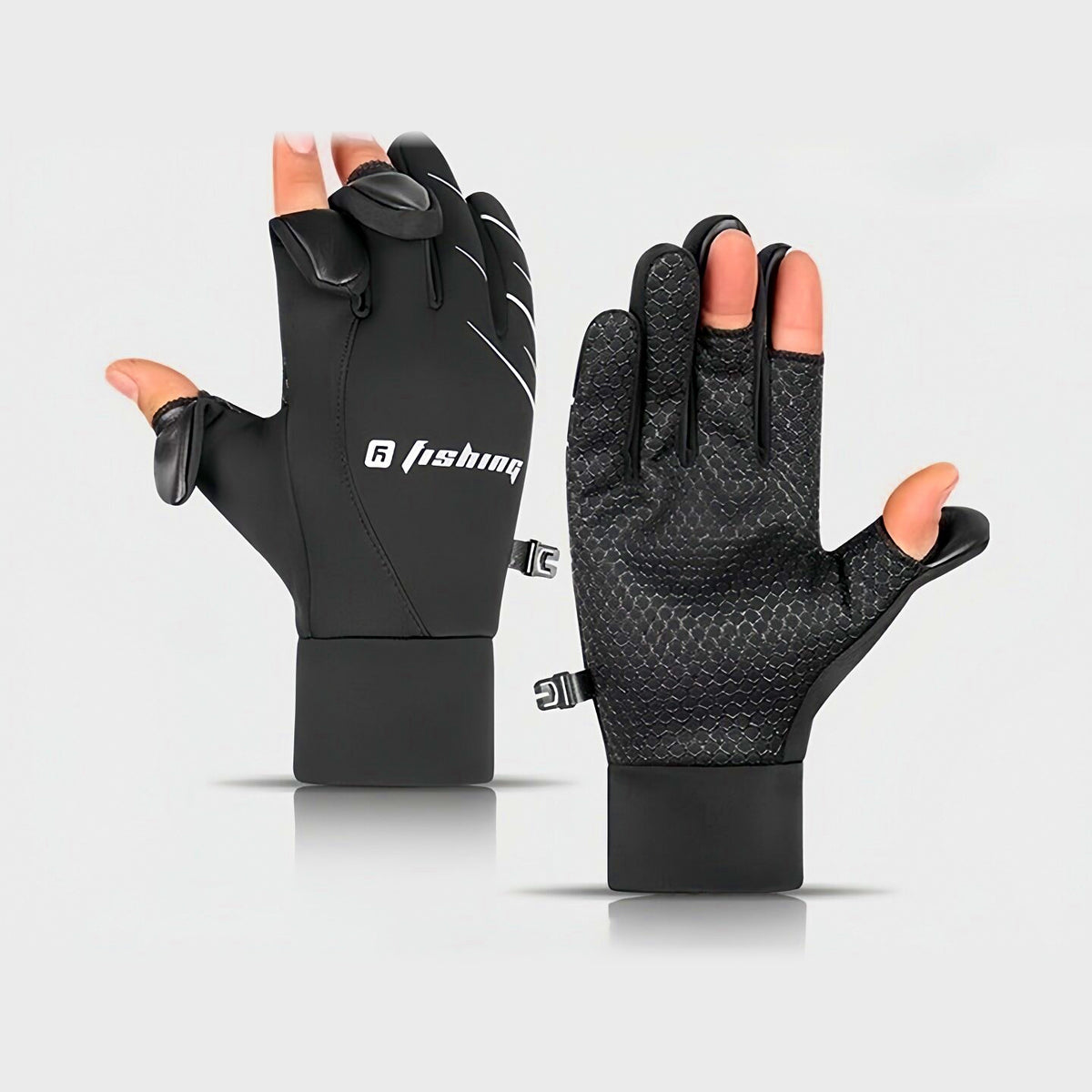 Winter Fishing Gloves, 3-Finger Flip-Top, Men's One Size