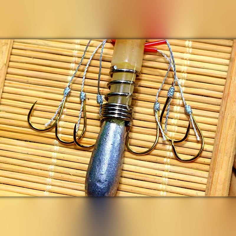 Multi-Hook Fishing Rig, 5 or 6 Hooks, Size No. 6–8