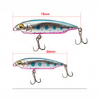 Slow Sinking Pencil Minnow Lure, 60–75 mm (2.4–3 in)