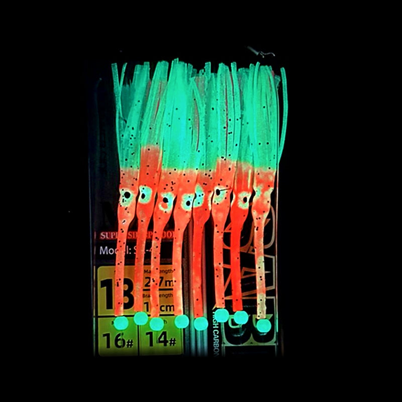 Multi-Hook Rig for Cutlassfish & Squid, Red Skin Style