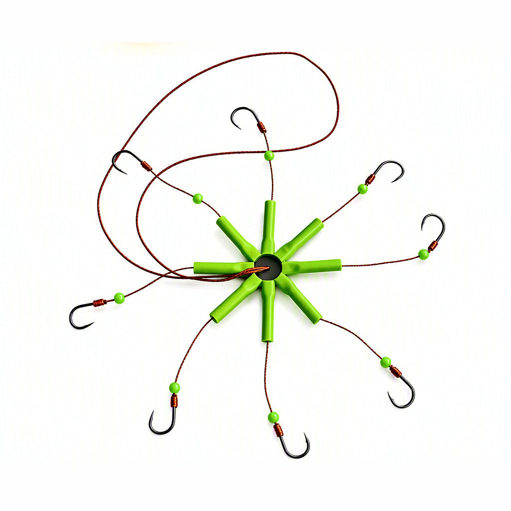 Glow Explosion Hook Rig, 6 or 8 Hook Long Line, Sizes 10–15