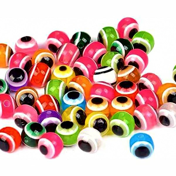 Texas Rig Fish Eye Beads, 6 mm or 8 mm, 50 Pack