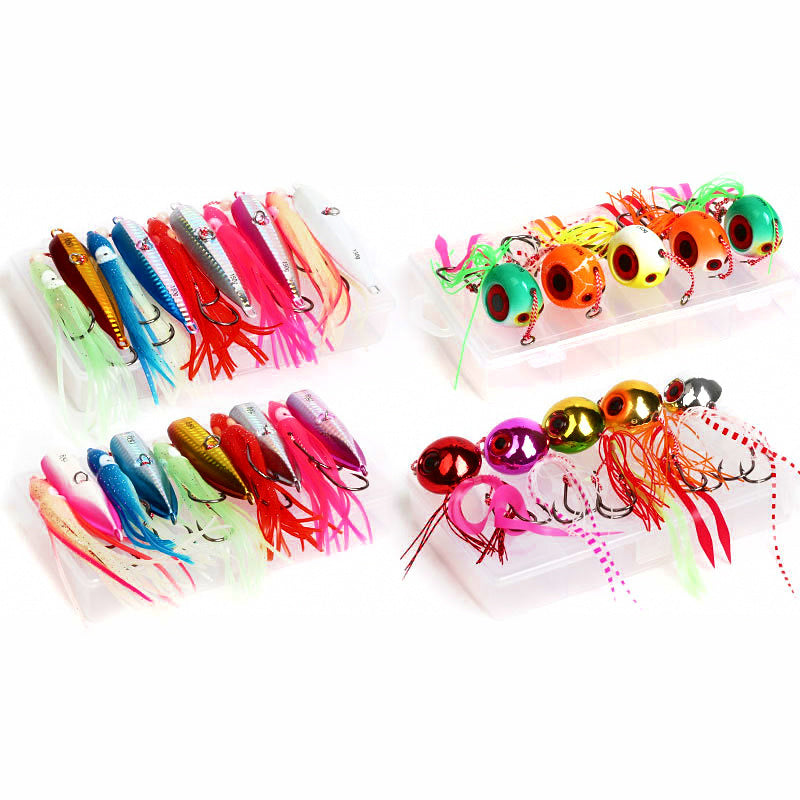 Inchiku Slow Pitch Jig Set with Hooks, 40–200 g (1.4–7.1 oz)