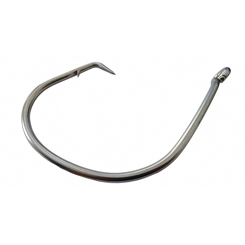 Stainless Steel Circle Hooks, Barbed, Sizes 4/0–15/0
