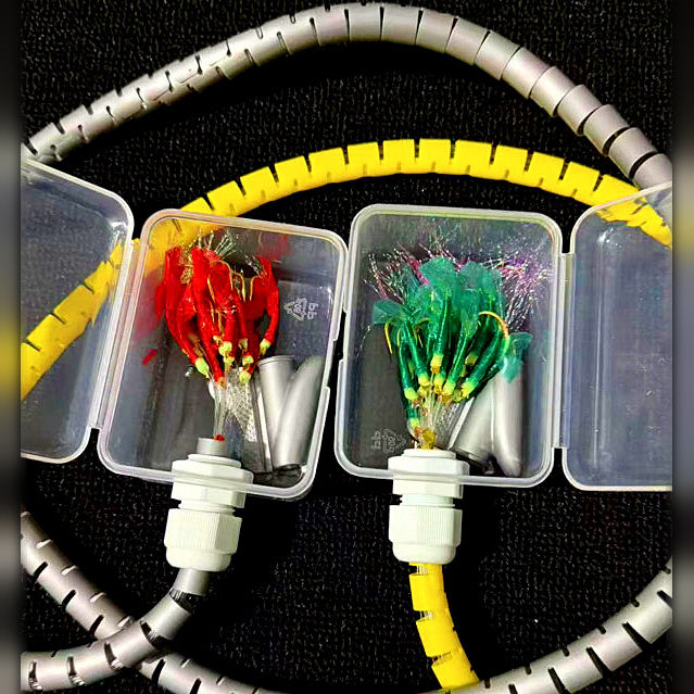Pre-Tied Single Hooks on 60 cm (23.6 in) Rubber Line, 40 per Box