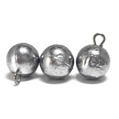 Round Ball Sinker with Eyelet, Lead, 1–16 oz (28–450 g)