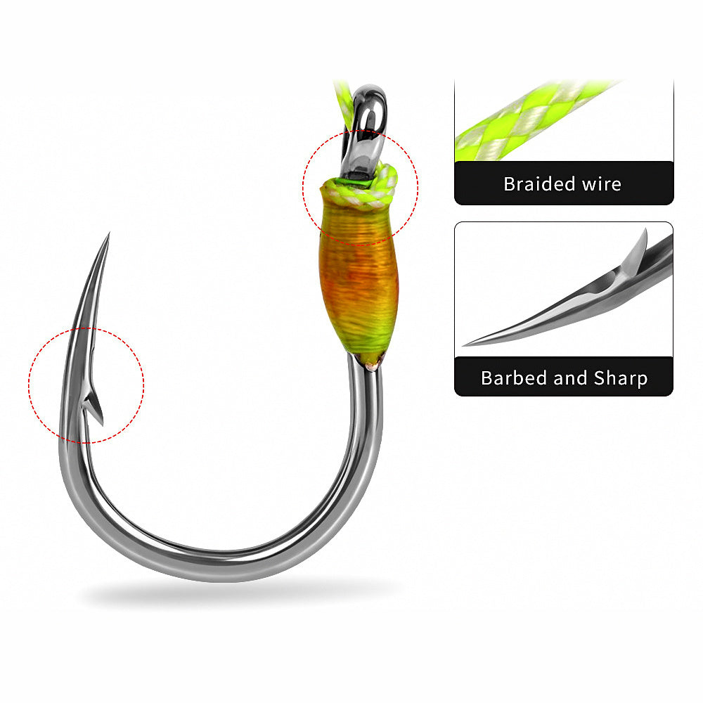 Dressed Double Assist Hooks for Jigs, 2 Pairs per Pack