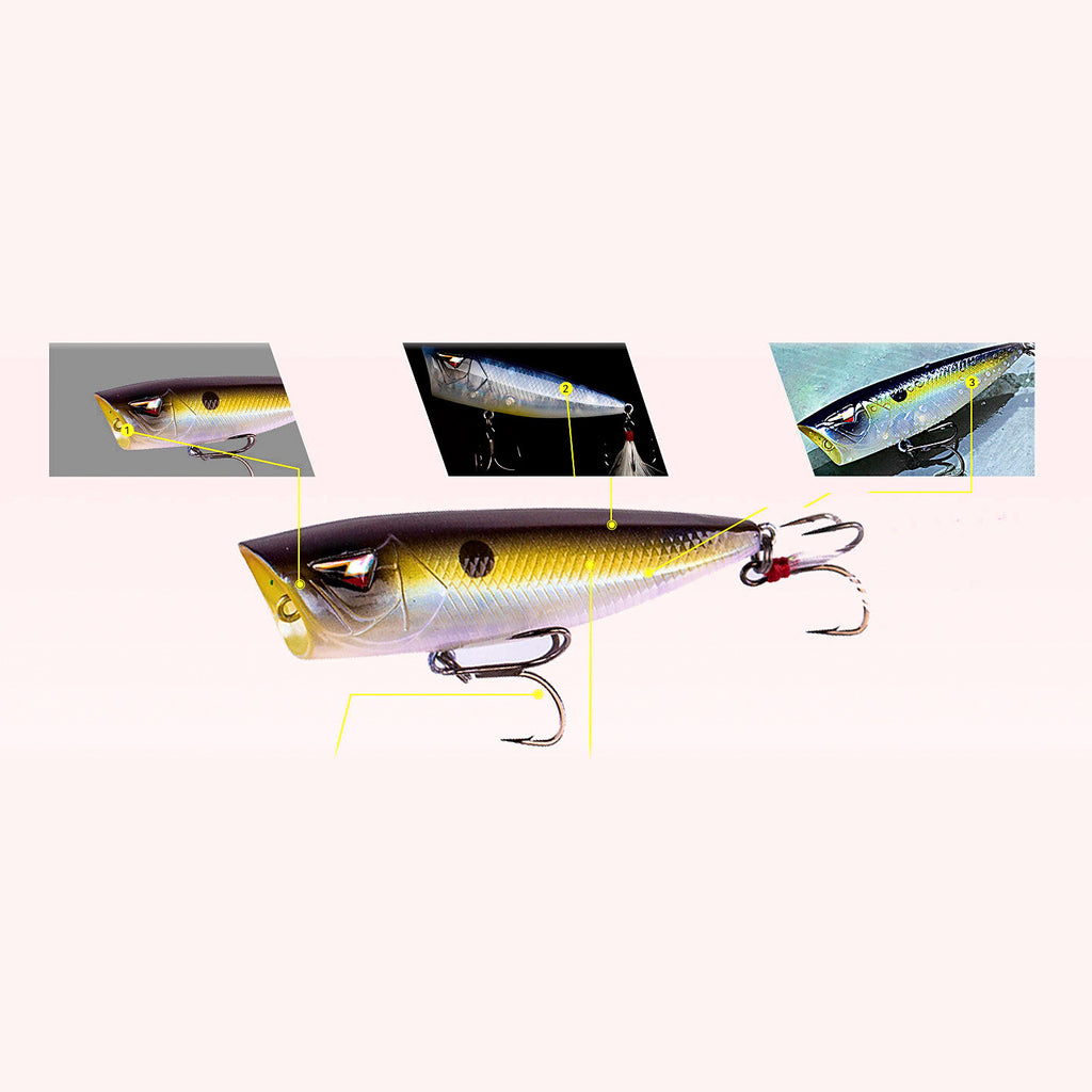 Floating Topwater Popper, 70 mm (2.8 in), 10.5 g (0.37 oz)