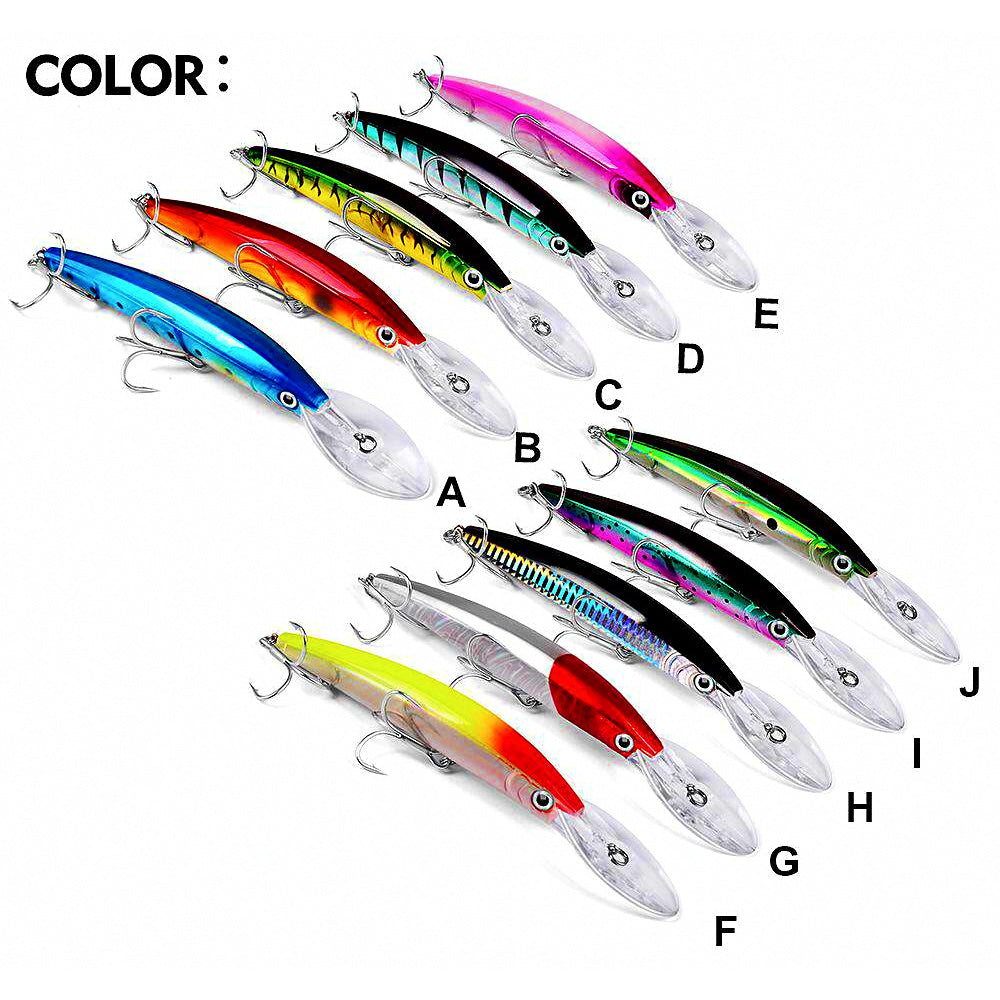 Deep Diving Minnow Trolling Lure, 17 cm (6.7 in) 27 g (0.95 oz)