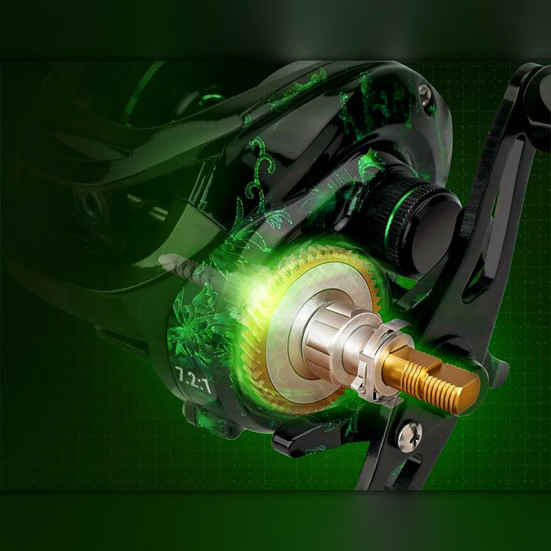 Round Baitcasting Reel, 7.2:1, 5 Bearings, Magnetic Brake