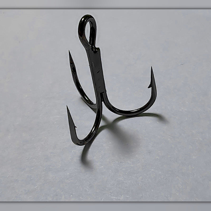 Black Treble Hooks, Size 6 to 5/0, 5 or 10 Pack