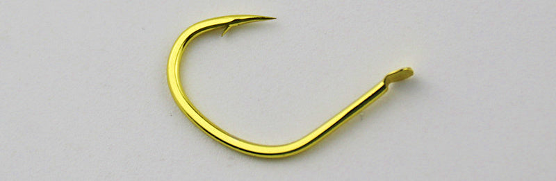 Gold Barbed Short Shank Hooks, 50-Pack, Sizes 5–12 – product photo