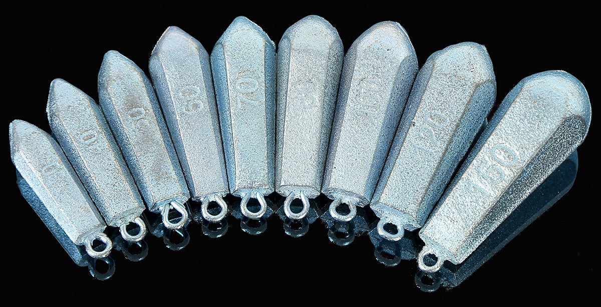 Hexagonal Galvanized Iron Sinker, 30–150 g (1–5.3 oz) – product photo