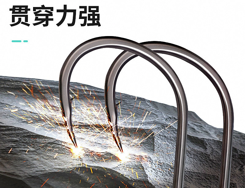 High Carbon Steel Teflon Coated Barbed Hooks, Size 2–8 – product photo