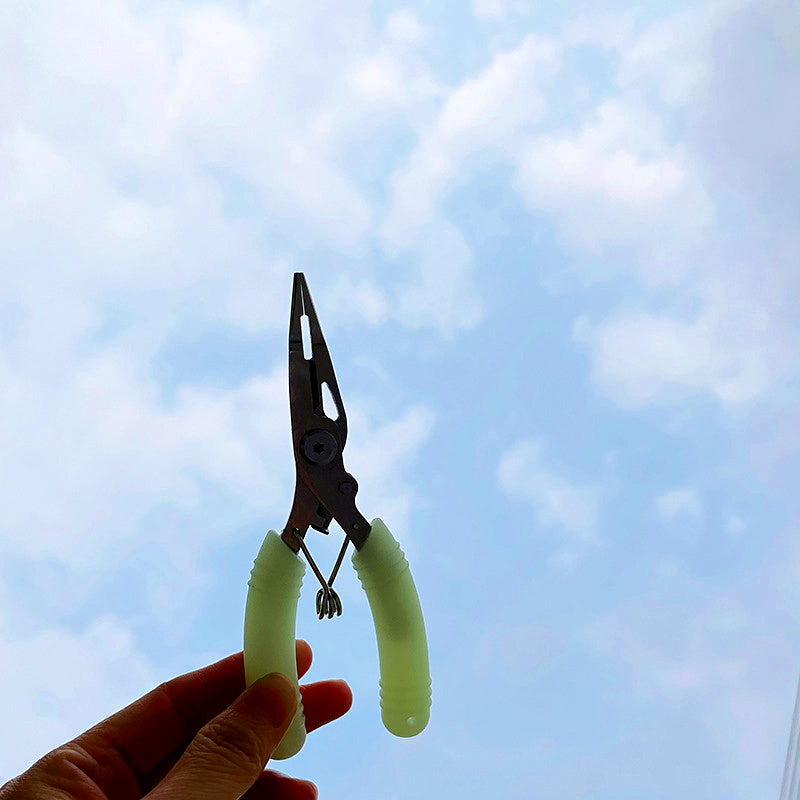 Stainless Steel Fishing Pliers, Glow Handle, Straight Nose – product photo