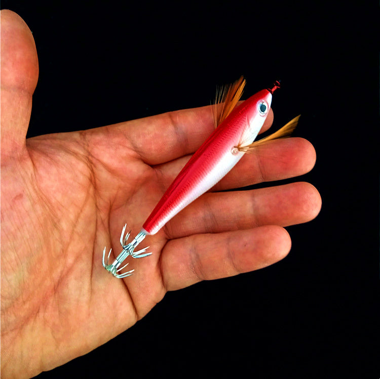 Glow Wood Shrimp Squid Jig, 10 cm (3.9 in), Painted – product photo