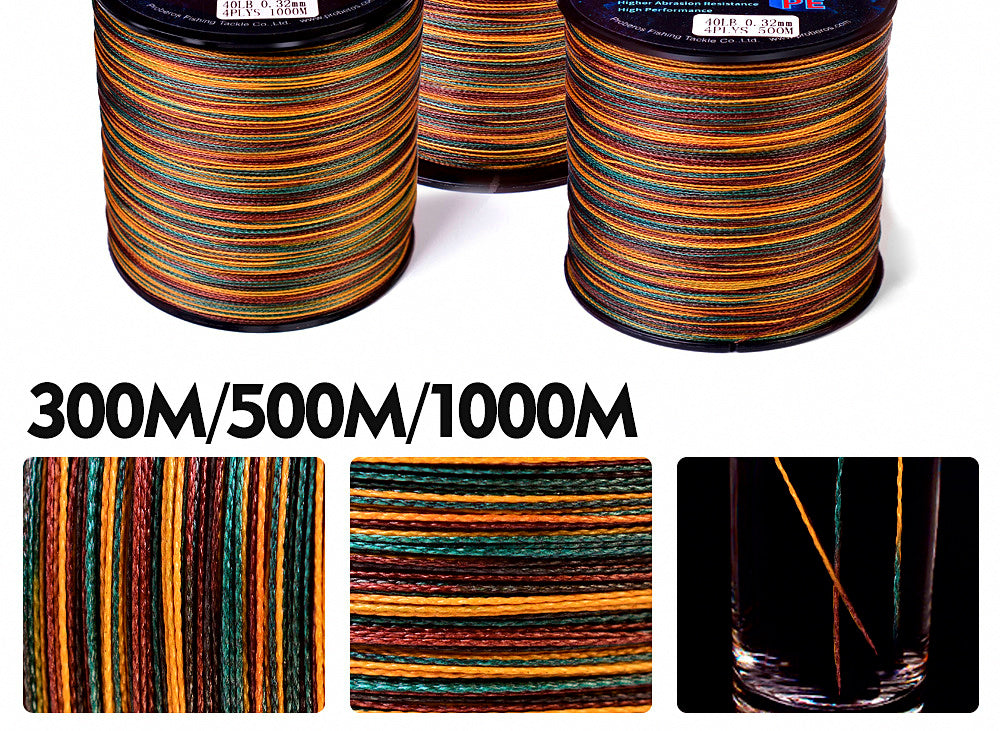 4-Strand PE Braided Fishing Line, Camo, 300–1000 m – product photo
