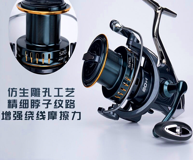 Full Metal Spinning Reel, Long Cast, 21 Bearings, 8000–12000 – product photo
