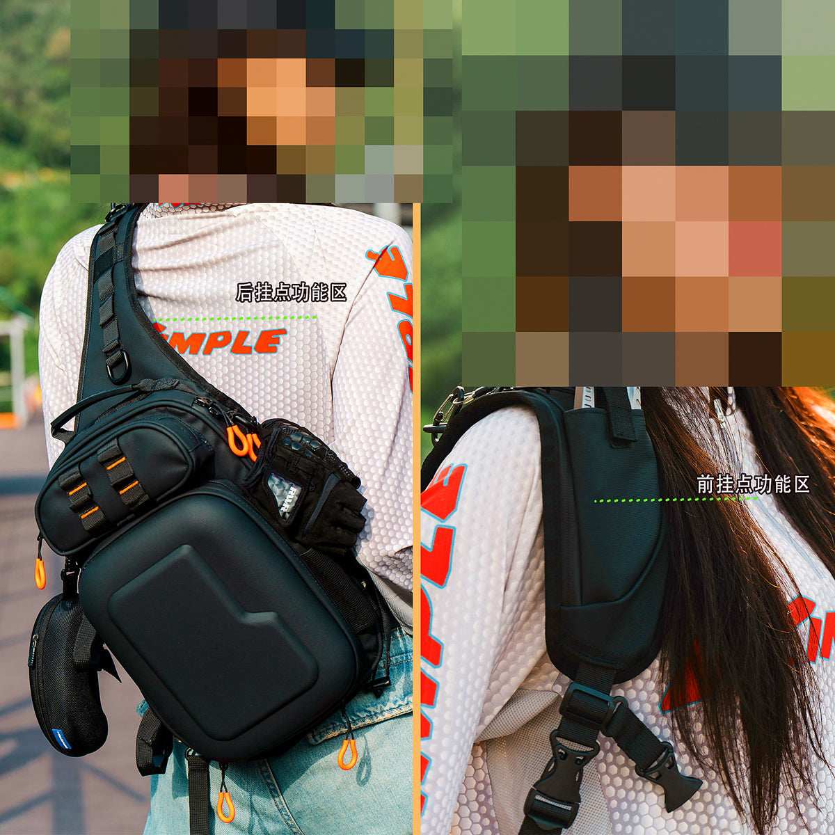 Waterproof Hard Shell Fishing Backpack / Sling Bag, Airtight – product photo