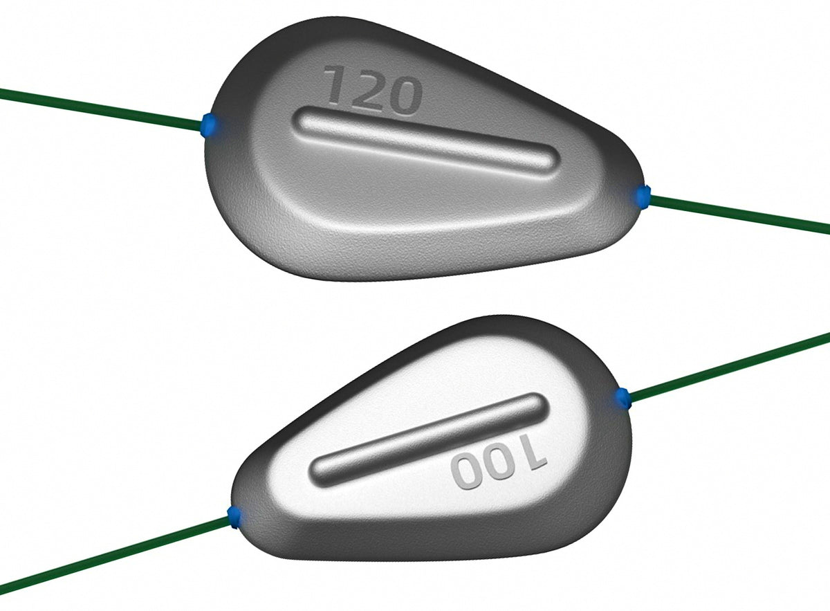 Heart Shaped Flat Sinkers, Plastic Core, 0.7–7 oz (20–200 g) – product photo