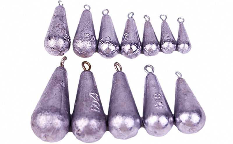 Teardrop Lead Sinker with Eye, 0.12–35 oz (3.5–1000 g) – product photo
