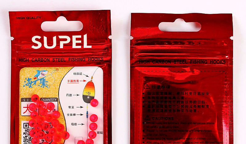 Half-Round Float Stopper Beads, Red, 30 pcs – product photo