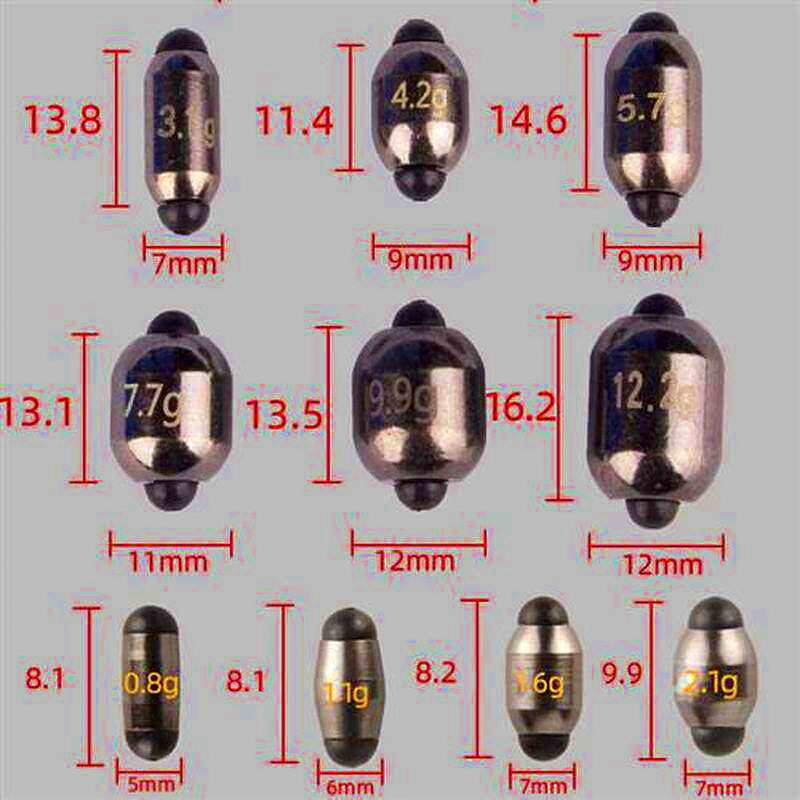 Open-Ended Sinkers, 0.03–0.43 oz (0.8–12.2 g) – product photo