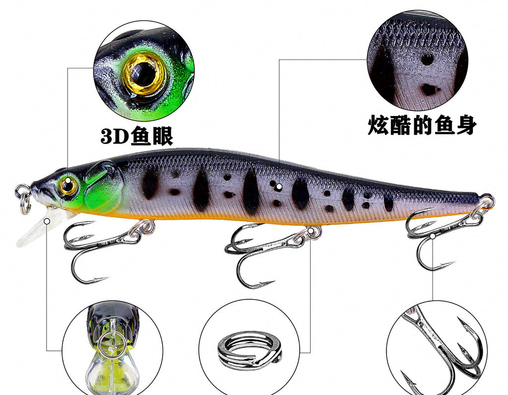 Sinking Minnow Hard Bait with Rattle, 11.5 cm / 14 g (0.5 oz) – product photo