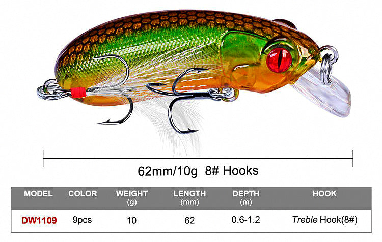 Minnow Lure with Feather Hook, 10 g (0.35 oz) – product photo
