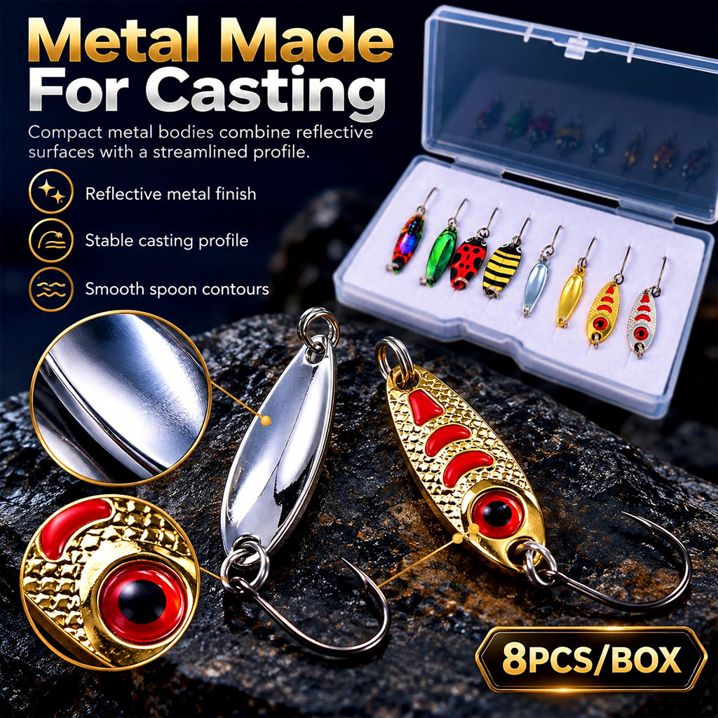 Micro Spoon Lure Set, Ladybug Beetle Style, 8 pcs – product photo