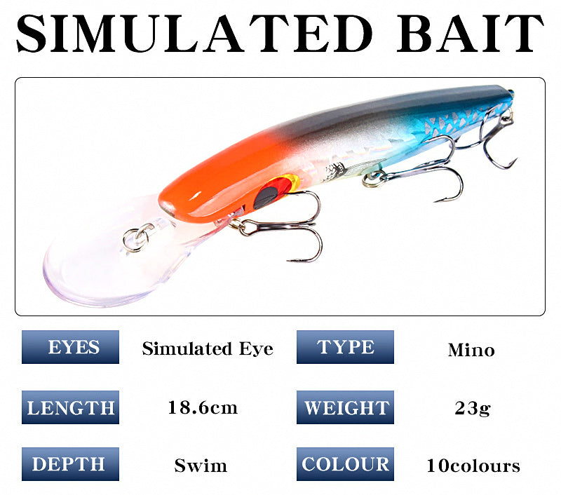 Big Lip Diving Minnow, 16.2 cm (6.4 in), 23 g (0.8 oz) – product photo