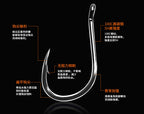 Iseni Hook, Barbed Eyed High-Carbon Steel, Sizes 10–22 – product photo