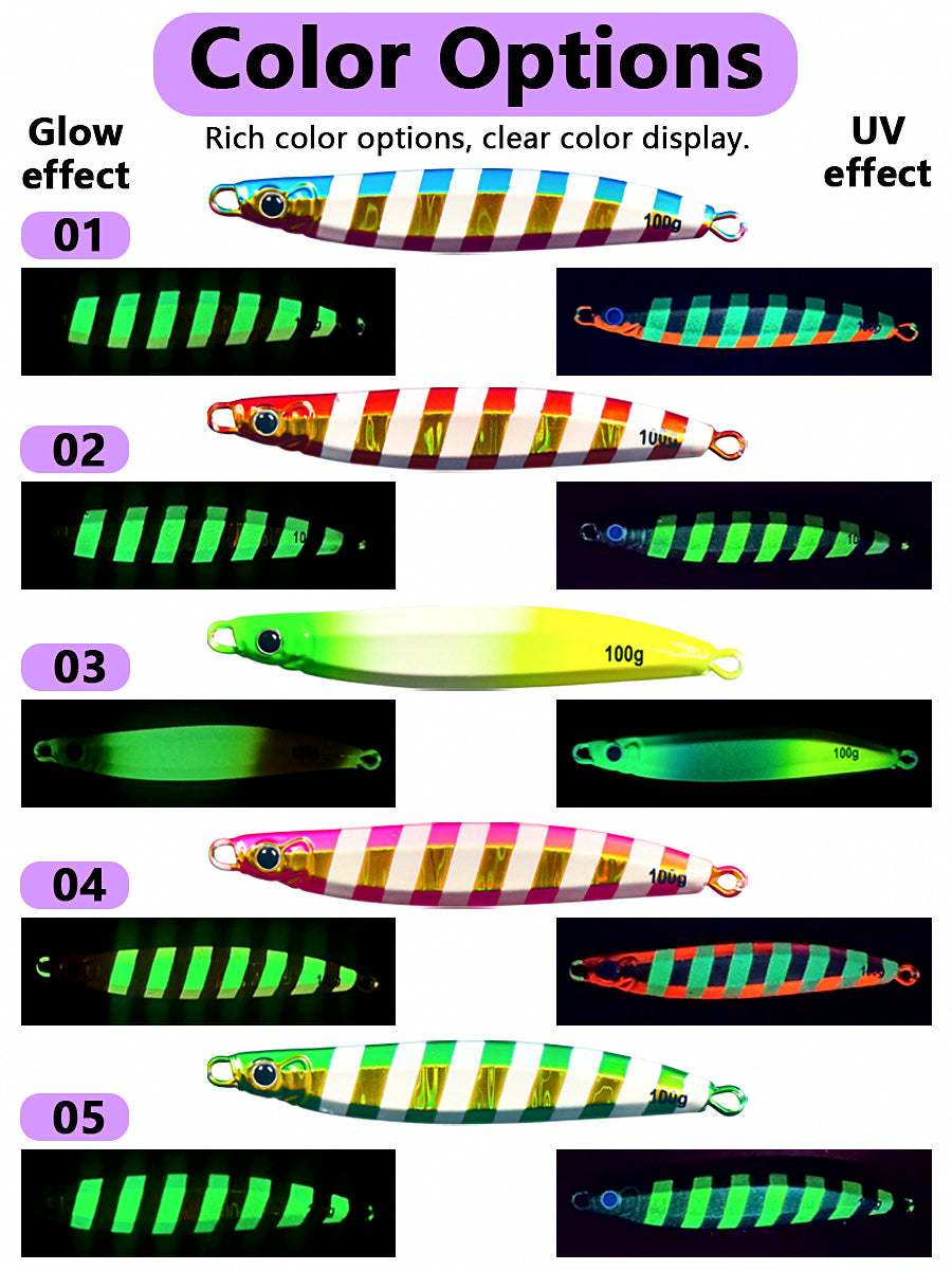 Glow Stripe Metal Jig, 30–100 g (1.1–3.5 oz) – product photo