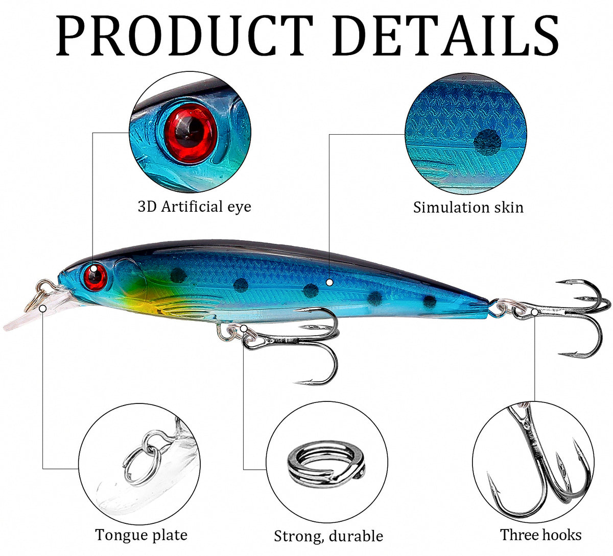 Floating Minnow Lure, Bionic Hard Bait for Bass – product photo