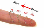 Barbed Dry Fly Hooks for Fly Tying, Sizes #8–#22 – product photo